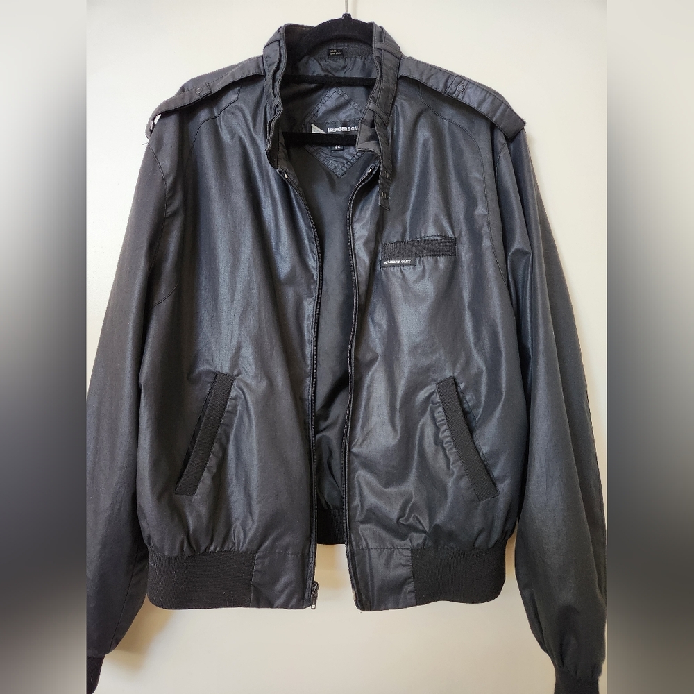 Vintage Members Only Men's Black Bomber Jacket Size 46 "Europe Craft" edition